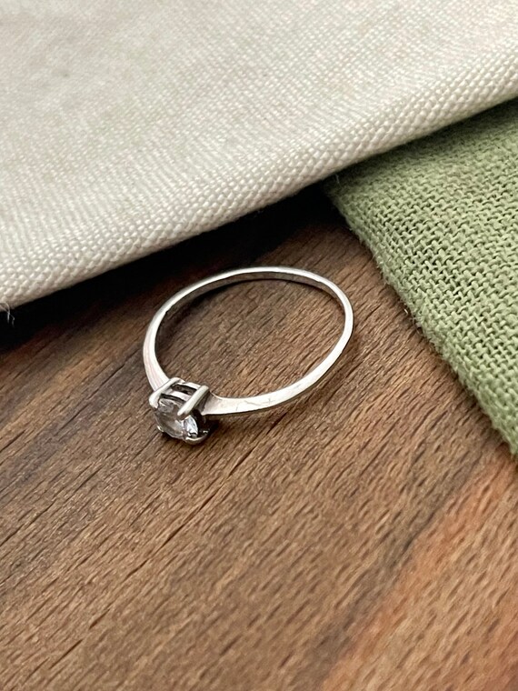 Thin Delicate Sparkly Stone Solid Sterling 925 Si… - image 4