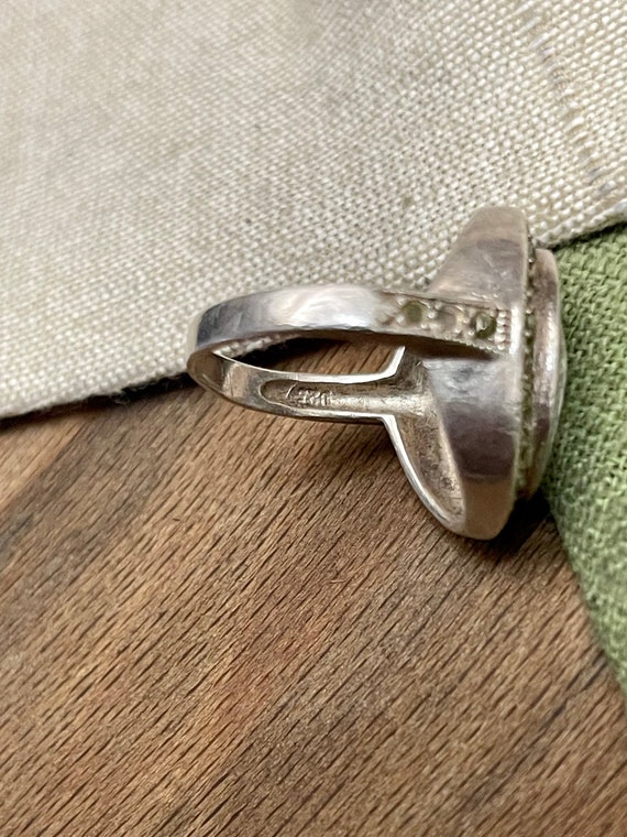 Sparkly Clear Stone Solid Sterling 925 Silver Rin… - image 4