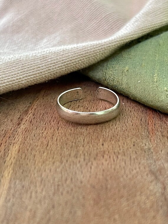 Adjustable Plain Band Solid Sterling 925 Silver R… - image 2