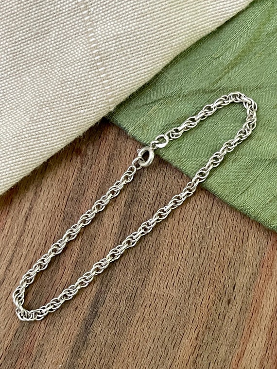 Nice Thin Twisted Link Bracelet Solid Sterling 92… - image 3