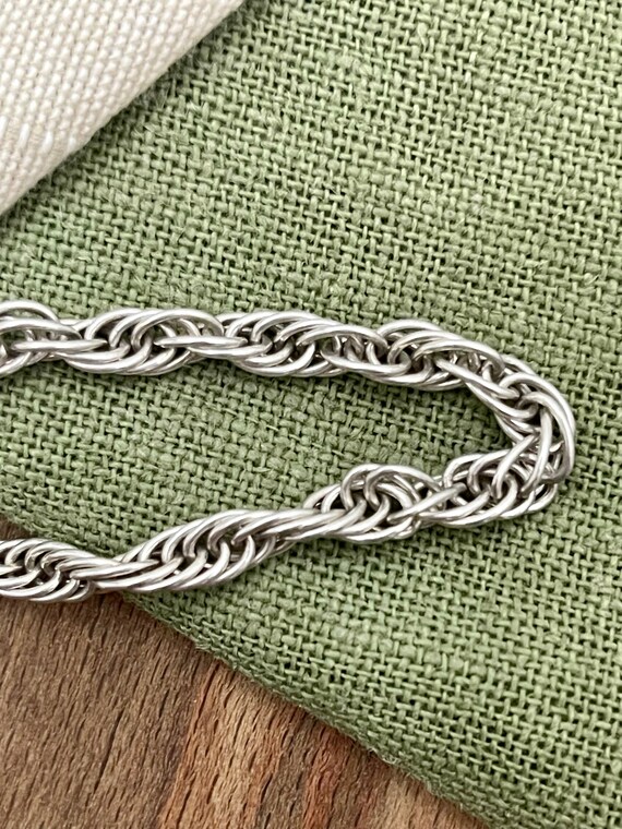 Thick Twisted Rope Solid Sterling 925 Silver Brac… - image 5