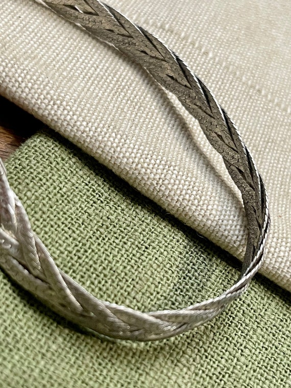 1980s Flat Link Chain Solid Sterling 925 Silver B… - image 4