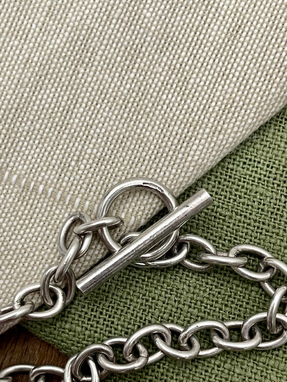 Belcher Link Heart Pendent Solid Sterling 925 Sil… - image 5