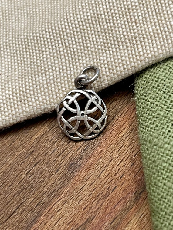 Interwoven Celtic Charm Pendent Solid 925 Sterlin… - image 1