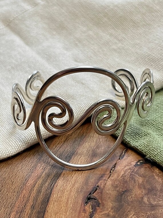 Nice Heavy Chunky Plain Torque Bangle Bracelet So… - image 2