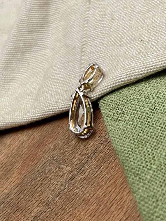 Sparkly Crystal Clear Stone Solid 925 Sterling Si… - image 3