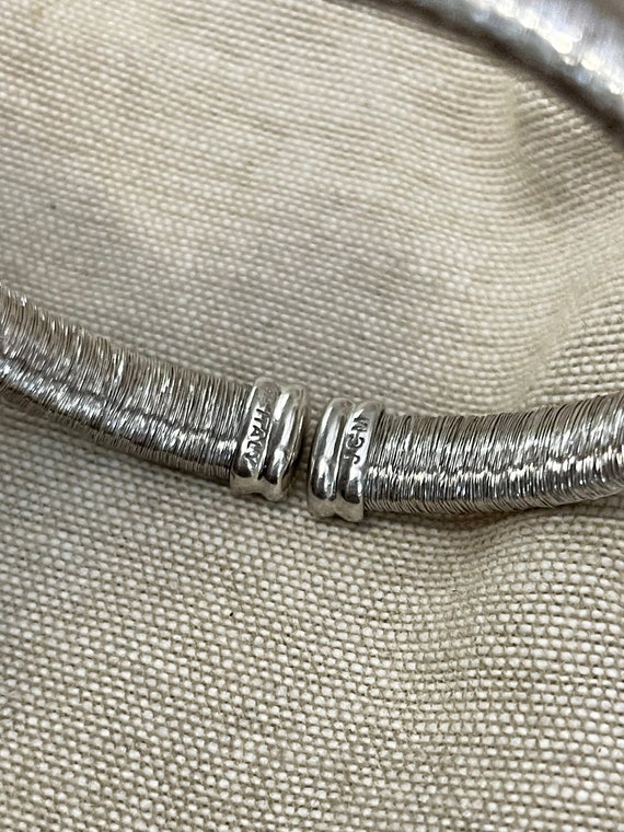 Woven Wire Torque Bangle Bracelet Solid Sterling … - image 5