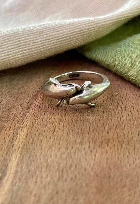 Dolphin Sailing Surf Solid Sterling 925 Silver Ri… - image 2