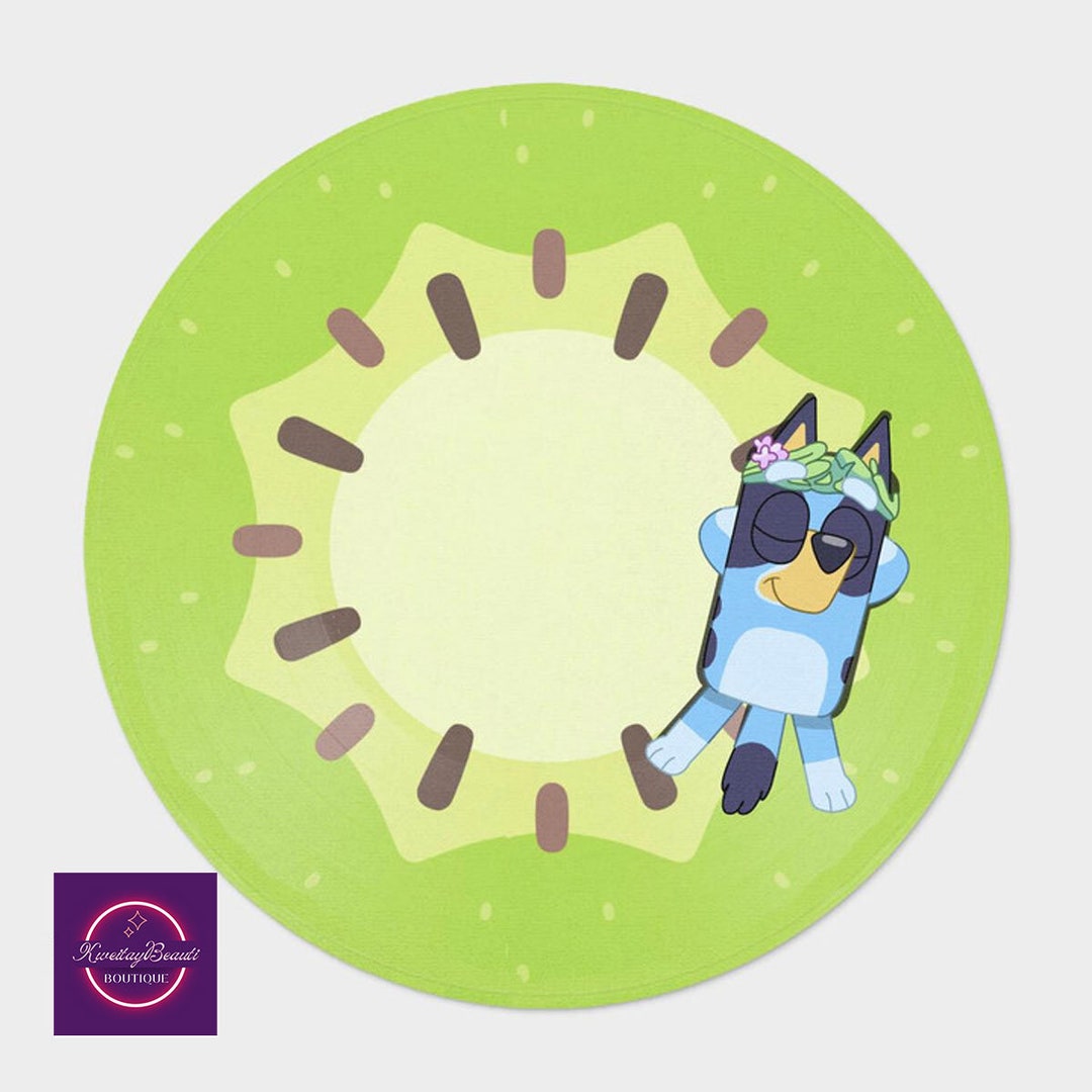 Bluey Kiwi Round Rug Family Bluey Sliced Fruit Rug Bluey Etsy