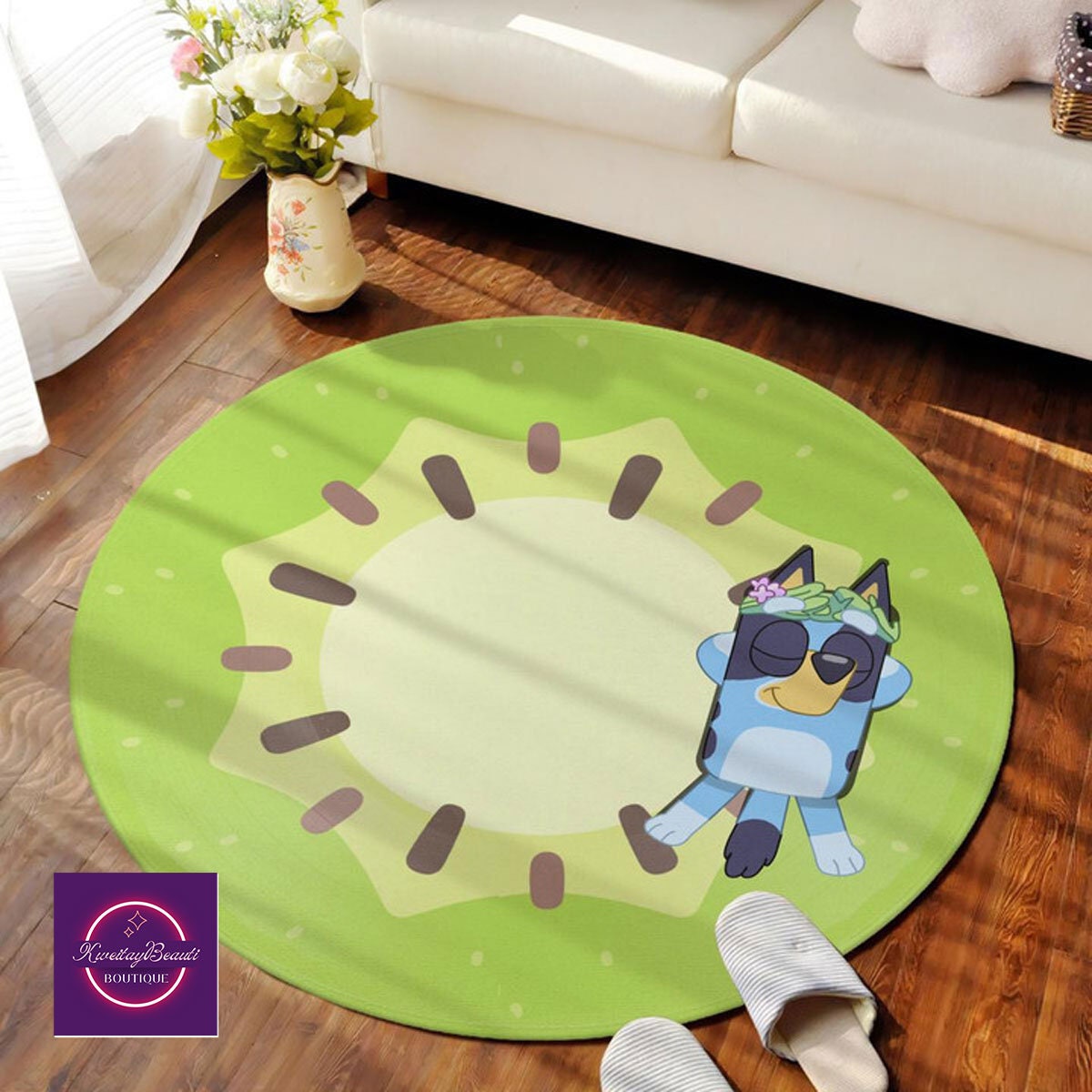 Bluey Kiwi Round Rug Family Bluey Sliced Fruit Rug Bluey Etsy