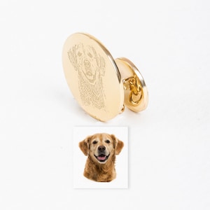 Personalized Pet Portrait Cufflinks in 14k 18k Solid Gold, Custom Cuff Links Engraved Memorial Pet Cufflinks for Wedding Gifts Groom Gift