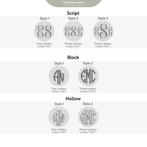 Monogram Dis Personalized Monogram Disc Necklace 14K Solid Gold, Custom Block ...
