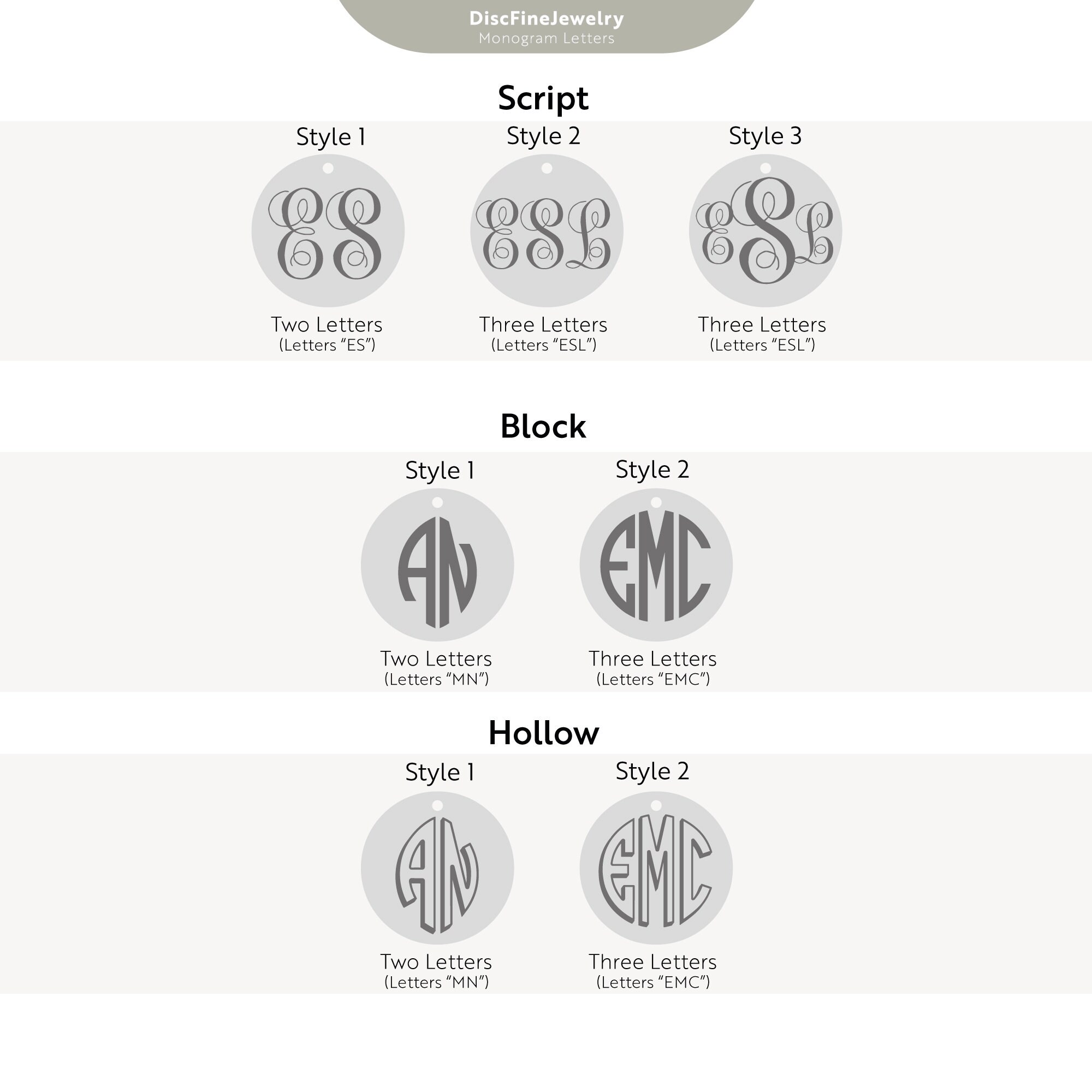Personalized Monogram Disc Necklace 14K Solid Gold, Custom Block ...