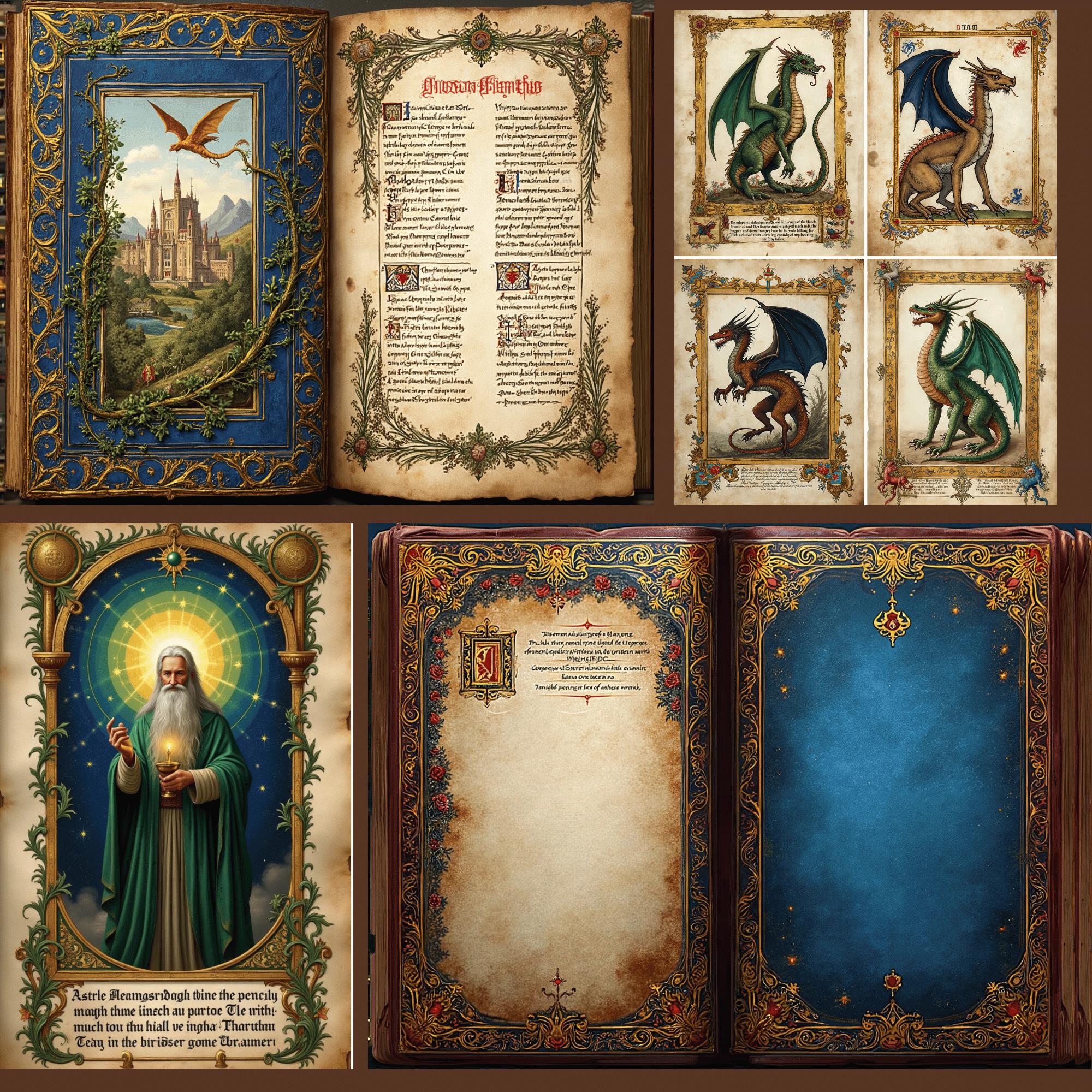 Medieval Illuminated Manuscript Junk Journal Pages | 100+ Printable ...