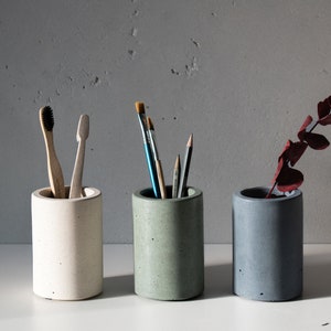 Concrete Holder | Toothbrush Holder | Modern Pen-holder | Concrete Vase