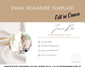Professional Email Signature Template With Photo and Logo|Editable Canva Signature Minimalist design|Corporate Email Signature Outlook/Gmail