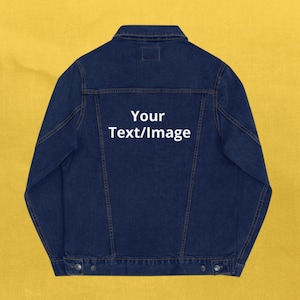 Customized Denim Jacket , Personalized Embroidered Unisex Denim Sherpa Jacket , Customized Logo Denim Jacket , Custom Jacket