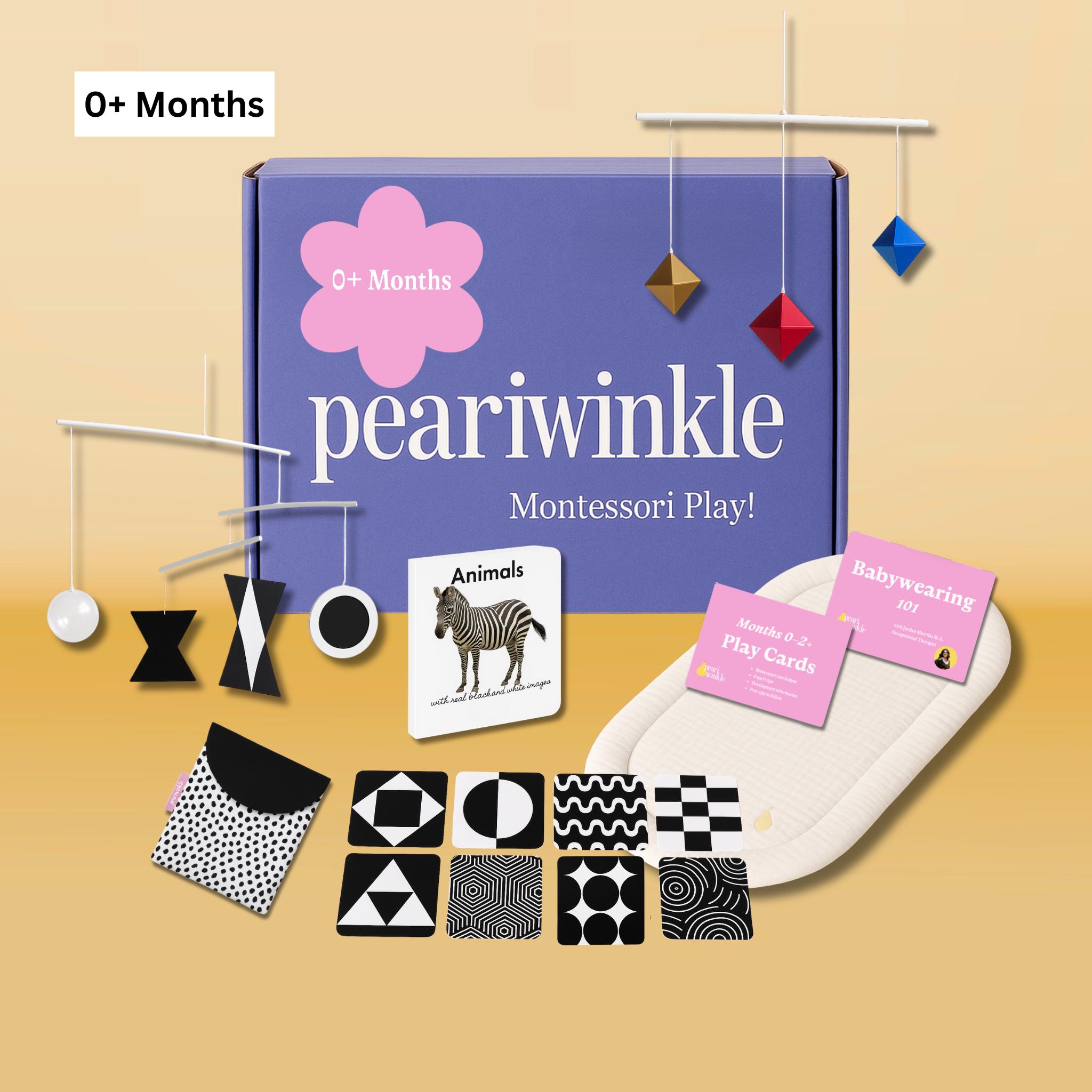 Montessori Newborn Play Box by Peariwinkle® (Top Baby Shower Gift, 0-2 Months+)