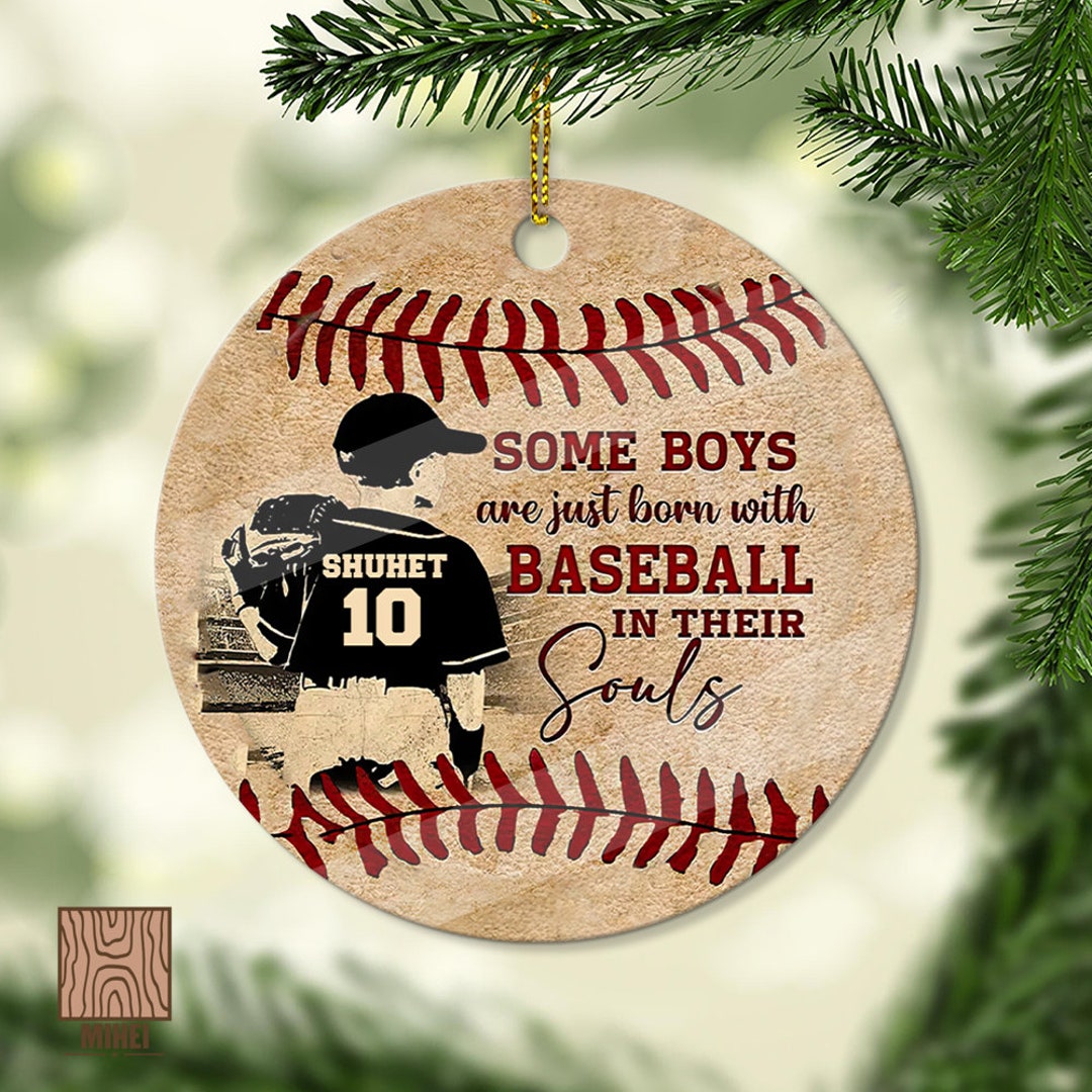 Custom Baseball Kids Christmas Ornament Some Boys Have Etsy