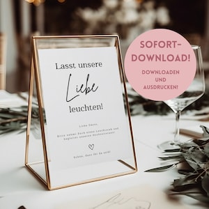 Let our love shine digital print - PDF to print yourself - Digital download for a wedding sign