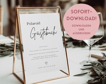 Polaroid Gästebuch Digitaldruck - PDF zum selbst drucken - Digitaler Download für ein Hochzeitsschild