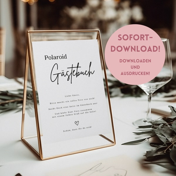 Polaroid Gästebuch Digitaldruck - PDF zum selbst drucken - Digitaler Download für ein Hochzeitsschild