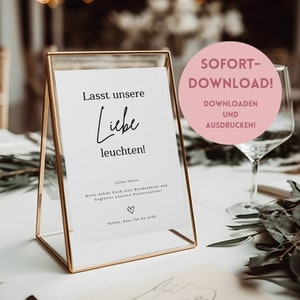 Let our love shine digital print - PDF to print yourself - Digital download for a wedding sign