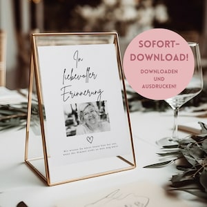 Digital template for commemoration at the wedding - Wedding memorial plaque - In loving memory of those who cannot be there today