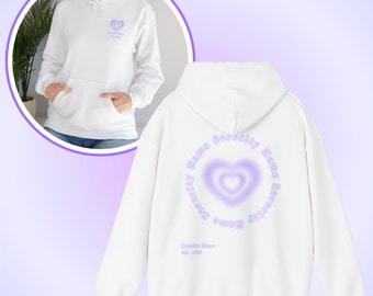 Custom Sorority Purple Heart Aura Hoodie, Coquette Aura Sorority Hoodie, That Girl Heart Aura Hoodie, Greek Life