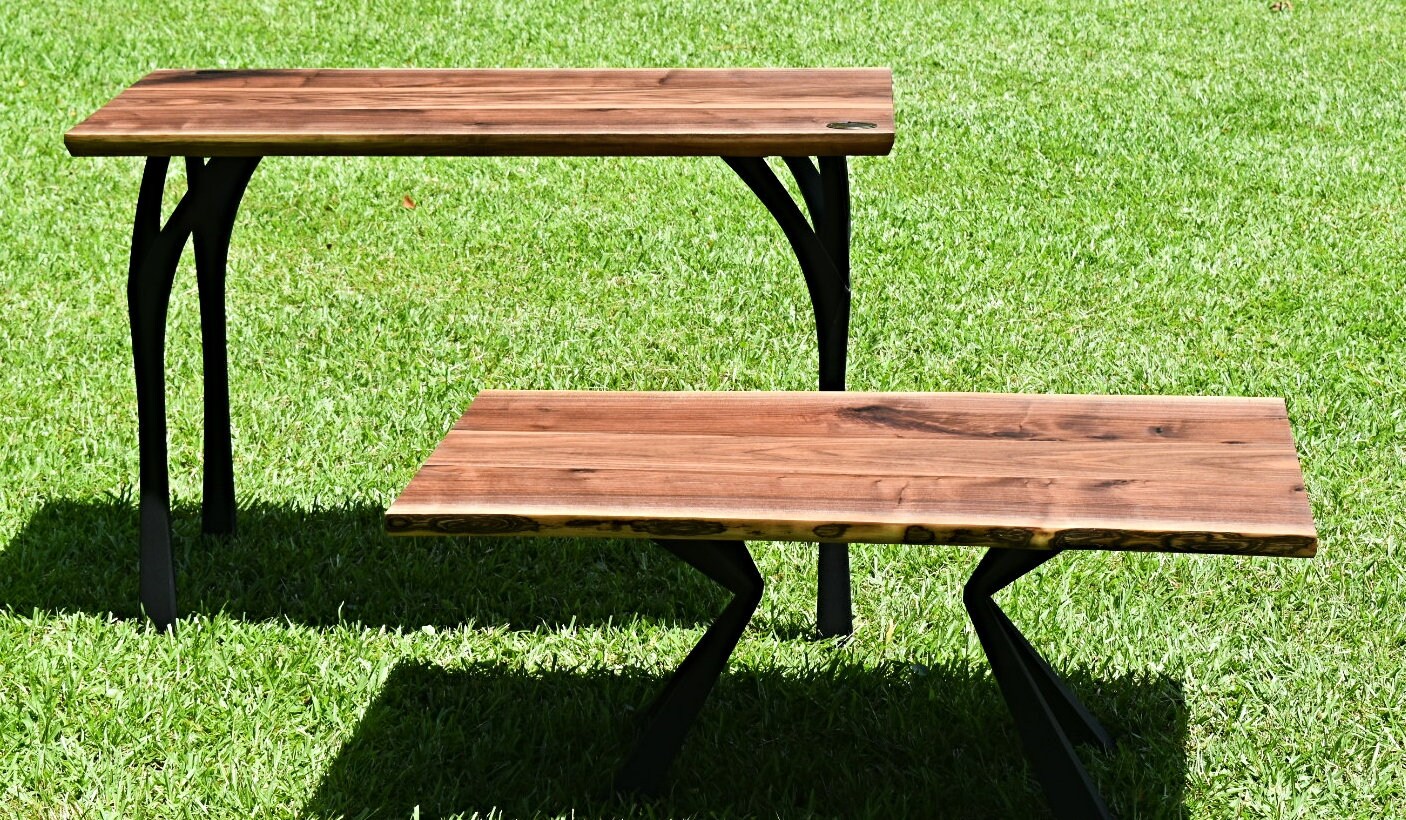 Black Walnut Matching Desk and Coffee Table live Edge Etsy