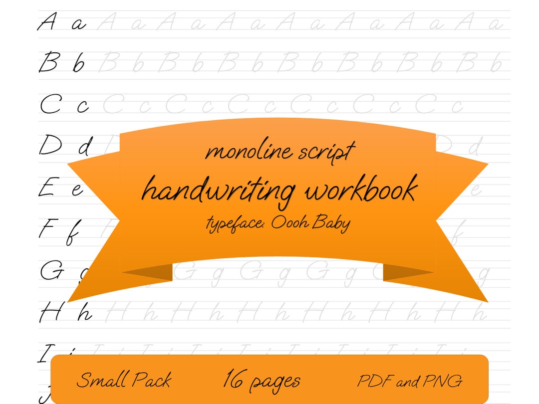 Cursive Handwriting Worksheets, Monoline Script Lettering, Procreate