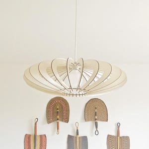 NAGOMI - Suspension Luminaire Minimaliste en carton bois pour une décoration naturelle et design (Livrée en Kit à assembler !)