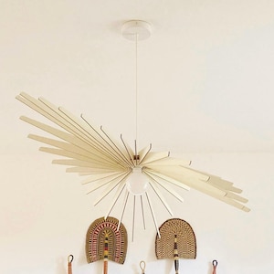 Grande Suspension Luminaire Minimaliste en carton bois à assembler soi-même pour une décoration naturelle et écologique