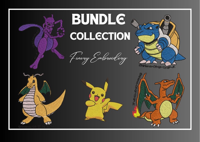 Lower price on fineryembroidery.com. Pokemon Pack Embroidery Design, bundle of 51 designs image 1