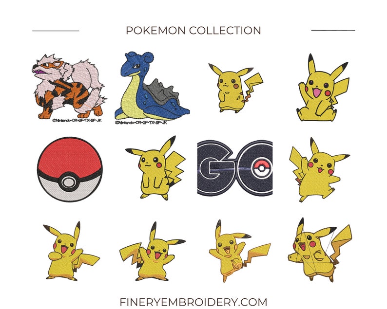 Lower price on fineryembroidery.com. Pokemon Pack Embroidery Design, bundle of 51 designs image 4