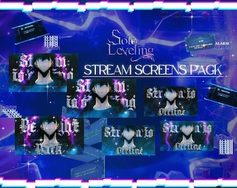 Solo Leveling Animated Screens Pack | Solo Leveling/Anime Screens/Sung Jinwoo/Anime Overlays/Anime Emotes/Badges/Graphic Pack/Blue/Warrior