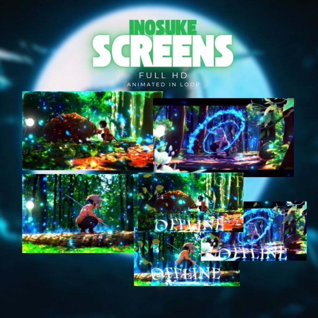 Inosuke Animated Screens Pack | Demon Slayer | Stream Pack - Etsy