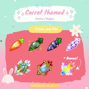 Carrot Badges | Discord Ranks | Twitch | Emotes | Bunny Emotes | Carrot Emotes | Cute Emotes