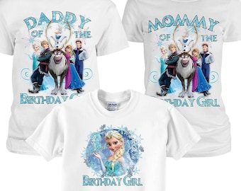 Frozen Birthday Shirt, Frozen Family T-shirts, Birthday Girl, Frozen, Elsa, Ana, Customized , Personalized Birthday Outfit ,Outfit,Tee,Girl