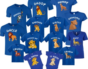 Lion Family Cute, Gender Reveal  Birthday Boy Birthday Girl Mickey Mom dad Grandma Grandpa family vacation matching tshirt