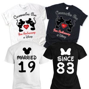 Celebrating Our Anniversary at Disney with custom together/since - married/since couples matching valentine family matching tshirt