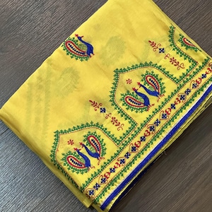 handwork saree,hand embroidery,kutch work,bavalia work,indian embroidery,katha stitch,peacoack saree ,vintage saree,