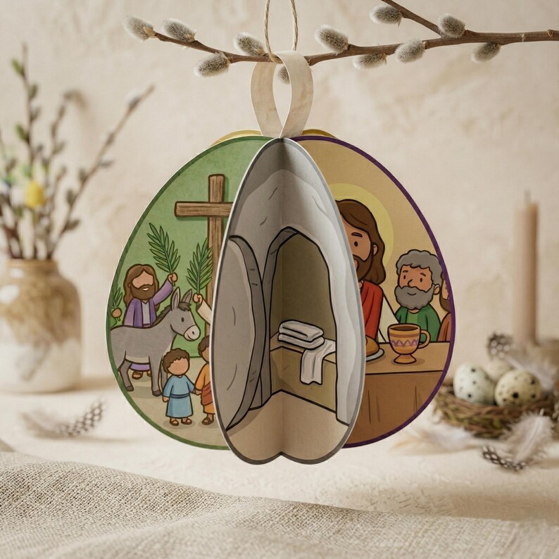 Printable 3D Easter Story Egg Craft for Kids - Instant Digital Download ...