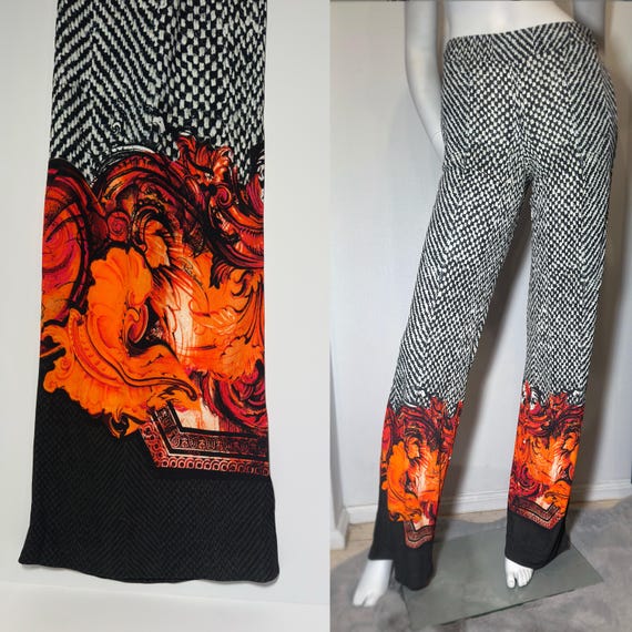 Roberto Cavalli Wide-leg Graphic Pants – Size IT 40 – Mint - Etsy