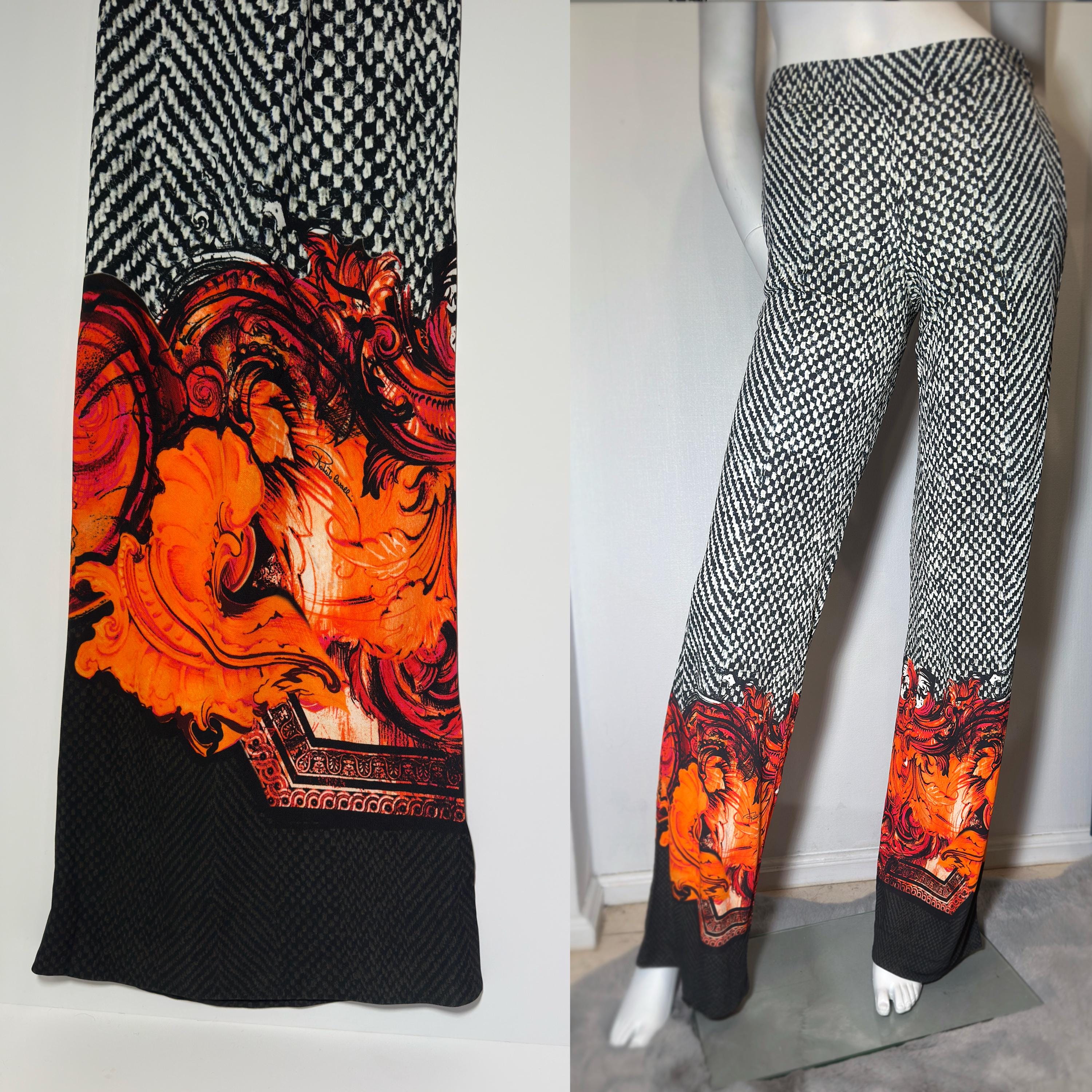Roberto Cavalli Wide-leg Graphic Pants – Size IT 40 – Mint - Etsy
