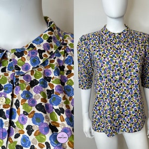 Vintage 1980er romantische La Chemisiere CACHAREL reine Baumwolle Bluse M
