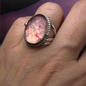 Vintage Jay King Sterling Silver Ring: Dyed Quartz Triple Band