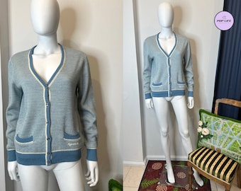 Vintage Hyperbole COURREGES Paris Cotton Blend Knitted Cardigan M/L