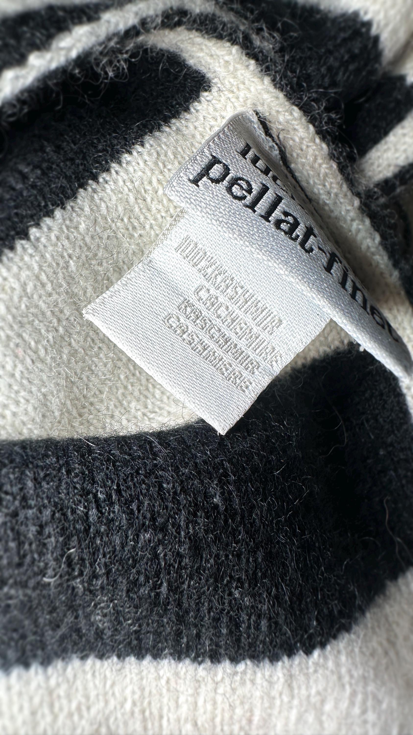 Lucien Pellat-finet 100% Cashmere Scarf Stole – Keyboard Stripe 