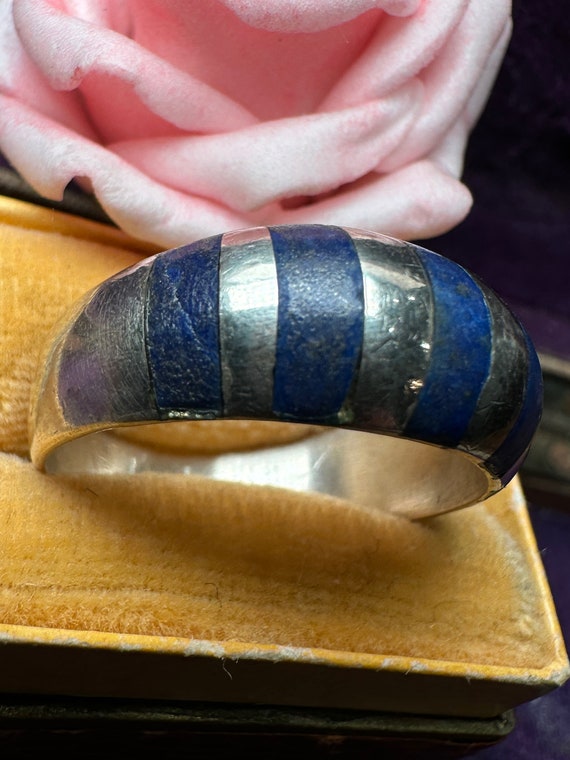 Vintage Handcrafted Mexican Sterling Silver Lapis… - image 2